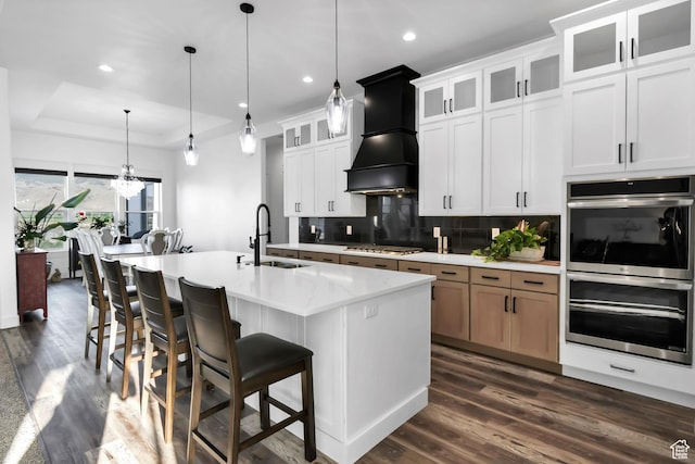 1952 N Sr 118, Monroe, UT 84754 - kitchen featuring stainless steel appliances, backsplash, light countertops, recessed lighting, and a raised ceiling