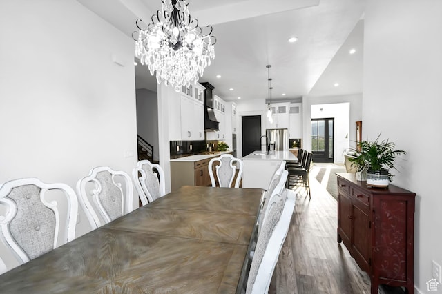 1952 N Sr 118, Monroe, UT 84754 - dining room featuring recessed lighting, dark wood-style floors, and a chandelier