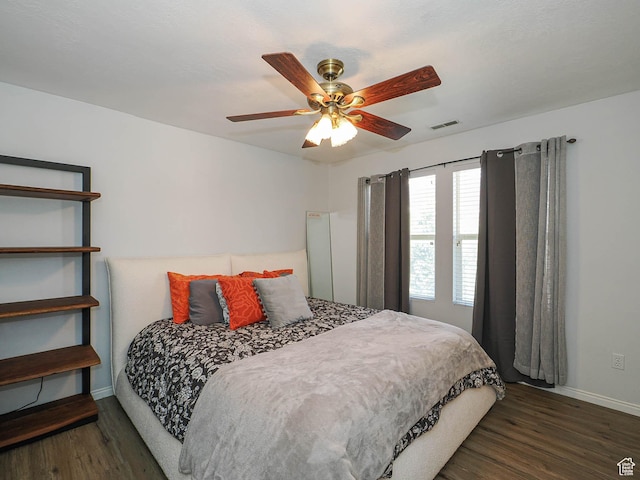 12102 S Mountain Peak Dr, Draper, UT 84020 - bedroom with wood finished floors and a ceiling fan