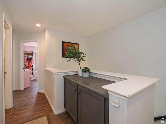 12102 S Mountain Peak Dr, Draper, UT 84020 - hall with recessed lighting and dark wood-style flooring