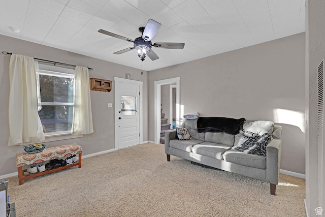 330 N 100 W, Brigham City, UT 84302 - carpeted living room featuring ceiling fan and baseboards