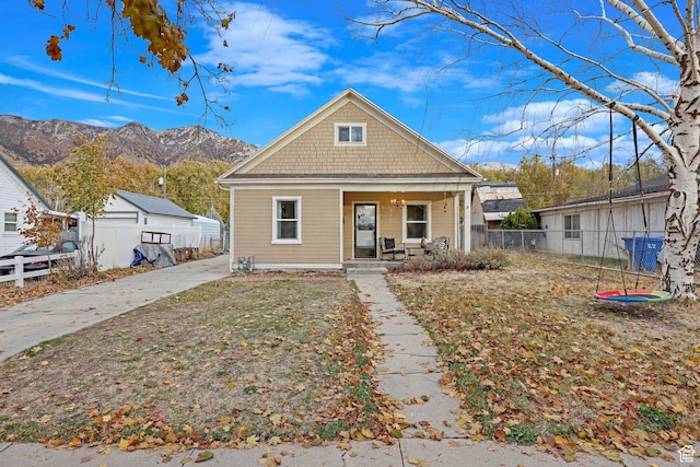 330 N 100 W, Brigham City, UT 84302 - bungalow-style house featuring covered porch and a mountain view
