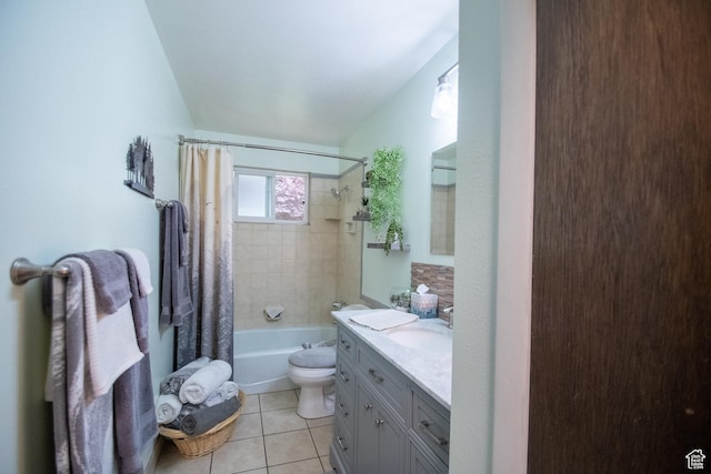 651 S Locust Ave, Pleasant Grove, UT 84062 - full bath with vanity, shower / tub combo with curtain, and tile patterned flooring