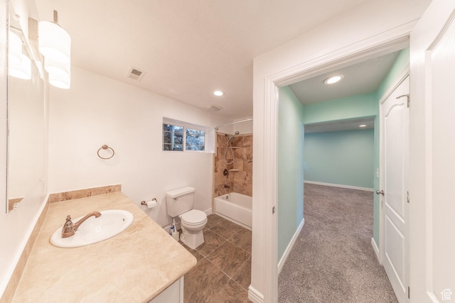 1320 E Canberra Dr, Lindon, UT 84042 - bathroom with vanity, shower / washtub combination, and recessed lighting