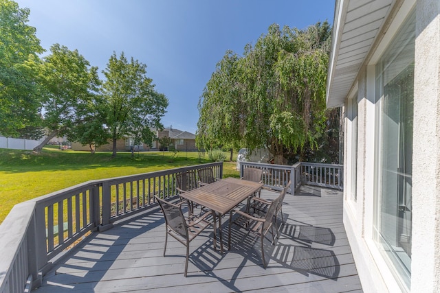 1320 E Canberra Dr, Lindon, UT 84042 - deck featuring outdoor dining space and a lawn