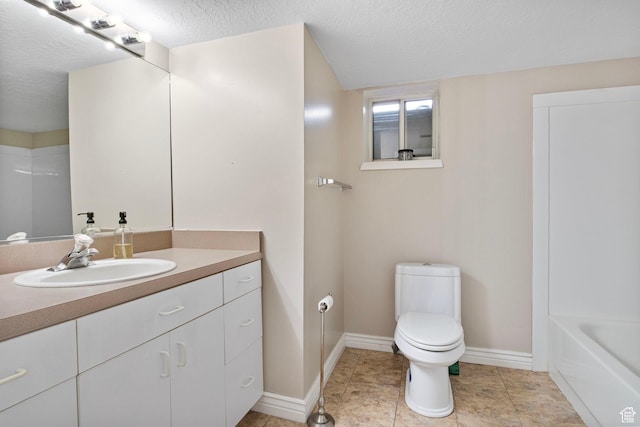 4663 S 2030 W, Taylorsville, UT 84129 - bathroom with a textured ceiling and vanity
