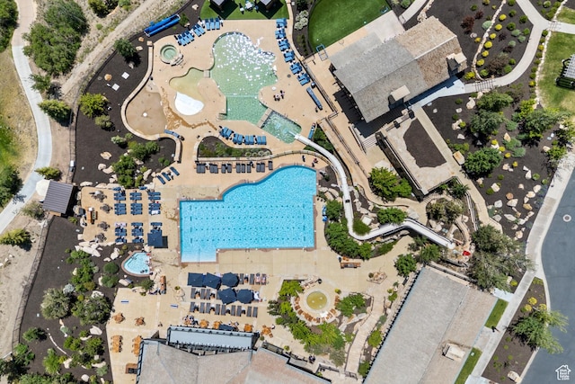 9156 N Sleeping Rock Cir, Kamas, UT 84036 - aerial view of a pool