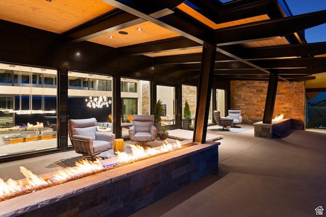9156 N Sleeping Rock Cir, Kamas, UT 84036 - view of patio with an outdoor fire pit