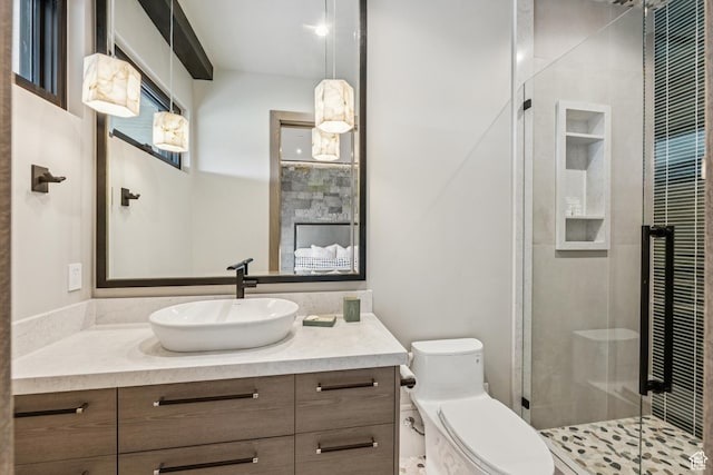 9156 N Sleeping Rock Cir, Kamas, UT 84036 - bathroom featuring vanity and a shower stall