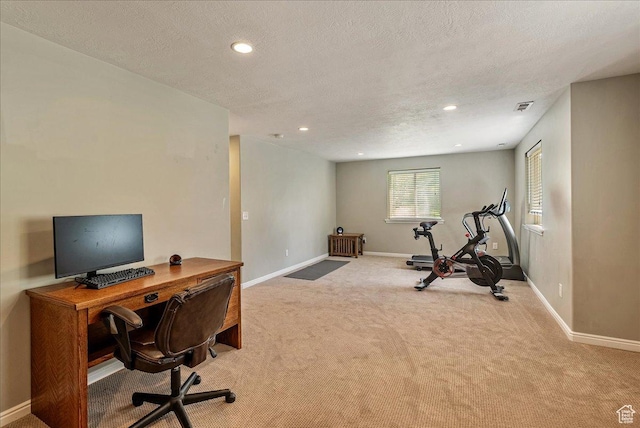 14618 S Gallatin Ln E, Draper, UT 84020 - carpeted office with a textured ceiling and recessed lighting