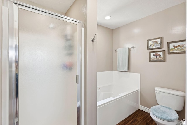 14616 S Auroral Way, Herriman, UT 84096 - full bath featuring wood finished floors, a bath, and a stall shower