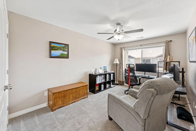 14616 S Auroral Way, Herriman, UT 84096 - living room with an office area, a ceiling fan, and carpet flooring