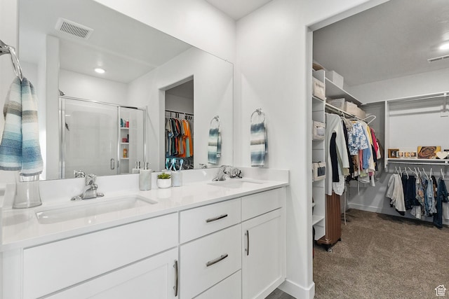 1385 N 680 W, Tooele, UT 84074 - full bath featuring a spacious closet, double vanity, and a stall shower