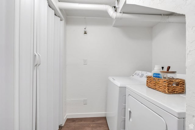 1052 W Azul Meadows Way S, Bluffdale, UT 84065 - laundry area with washer and dryer and dark wood finished floors