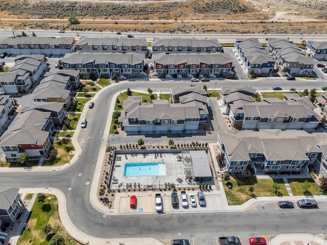 1052 W Azul Meadows Way S, Bluffdale, UT 84065 - aerial view of residential area featuring a pool