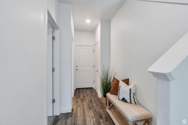 1052 W Azul Meadows Way S, Bluffdale, UT 84065 - hallway with dark wood-style floors