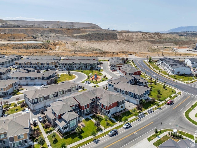 1052 W Azul Meadows Way S, Bluffdale, UT 84065 - aerial view of residential area featuring a mountainous background