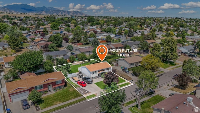 6568 S 5180 W, West Jordan, UT 84081 - aerial view of residential area featuring property parcel outlined and a mountainous background