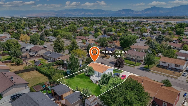 6568 S 5180 W, West Jordan, UT 84081 - aerial view of residential area featuring mountains and property parcel outlined