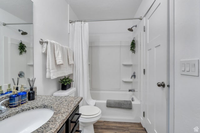 330 N 680 E Unit 330, Vineyard, UT 84059 - bathroom with vanity, shower / bath combination with curtain, and wood finished floors