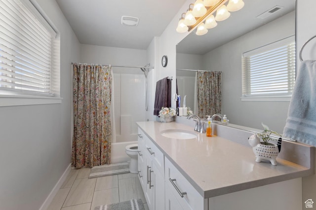 12212 S Sigmon Ln W, Herriman, UT 84096 - bathroom with vanity, plenty of natural light, shower / tub combo with curtain, and tile patterned flooring