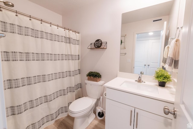 2006 N Red Yearling Dr, Saratoga Springs, UT 84045 - bathroom with wood finished floors, vanity, and a shower with shower curtain