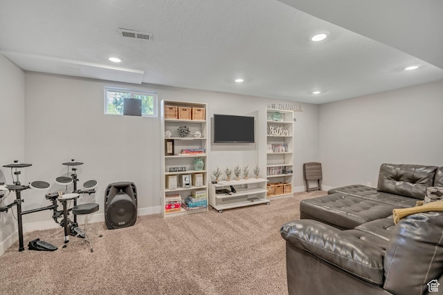 1895 E Brookhill Dr, Cottonwood Heights, UT 84121 - living area featuring recessed lighting and carpet flooring