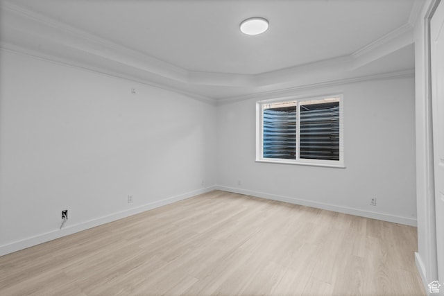 11362 S Mariposa Way E, Sandy, UT 84094 - unfurnished room with crown molding, light wood finished floors, and a tray ceiling