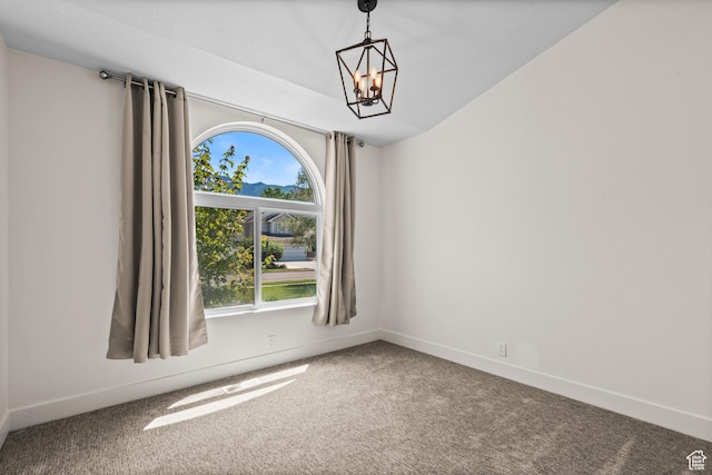 11362 S Mariposa Way E, Sandy, UT 84094 - spare room featuring carpet flooring and a chandelier