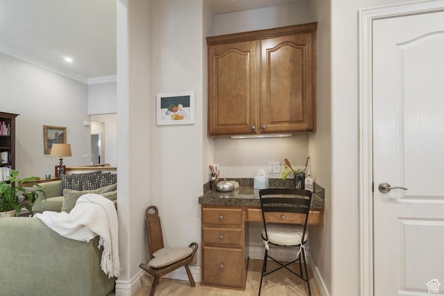 4470 S Snowmass Ct, Millcreek, UT 84124 - office with crown molding and light wood-style floors