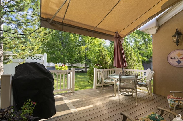 4470 S Snowmass Ct, Millcreek, UT 84124 - wooden terrace featuring area for grilling and outdoor dining space