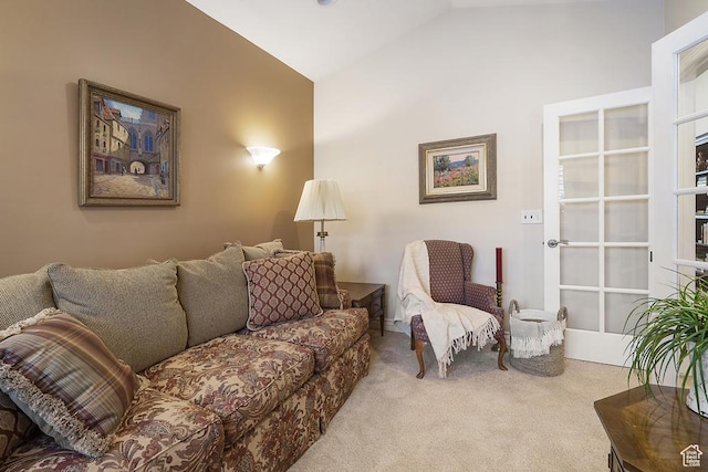 4470 S Snowmass Ct, Millcreek, UT 84124 - carpeted living area featuring vaulted ceiling