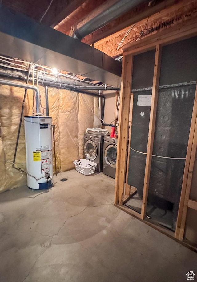 841 E 8600 S, Sandy, UT 84094 - unfinished basement with gas water heater and washer and dryer