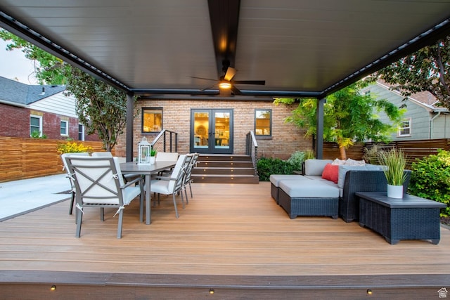 1127 S Denver St S, Salt Lake City, UT 84111 - deck with french doors, outdoor dining space, and an outdoor hangout area