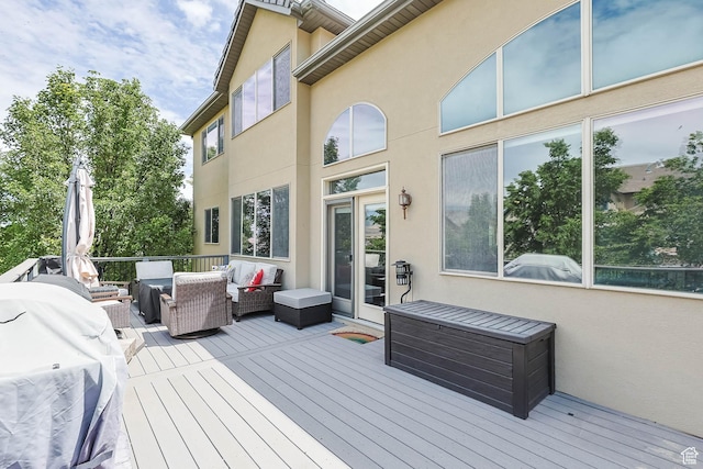 14346 S Fort Duchesne Cv, Herriman, UT 84096 - deck with an outdoor living space
