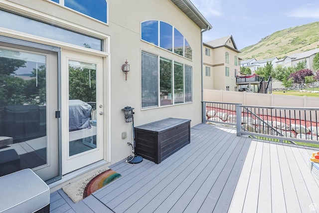 14346 S Fort Duchesne Cv, Herriman, UT 84096 - wooden terrace with a mountain view