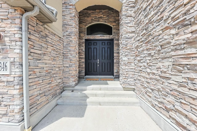 14346 S Fort Duchesne Cv, Herriman, UT 84096 - property entrance with stone siding