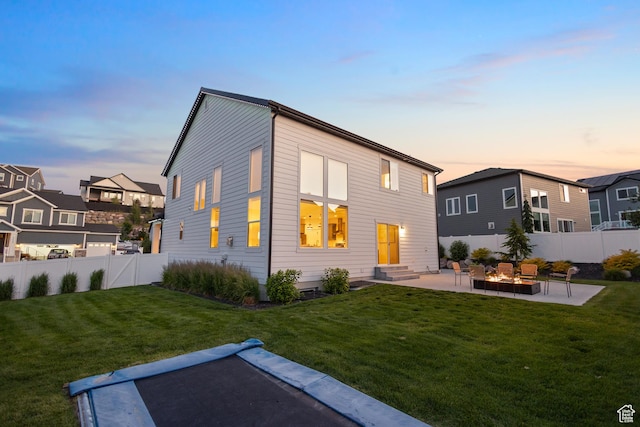 2437 E Ember Dr, Draper, UT 84020 - back of house featuring entry steps, a patio, a fenced backyard, and a residential view