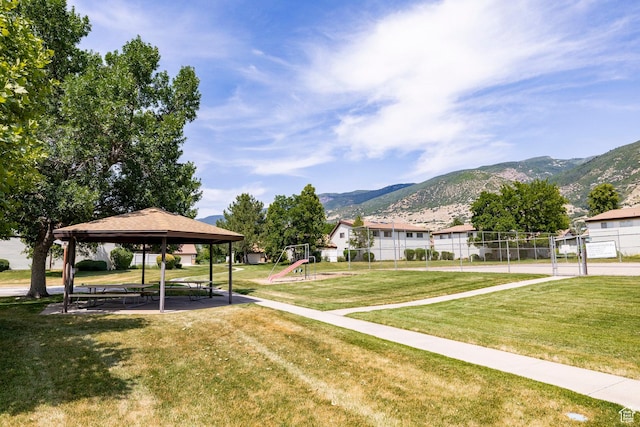 1241 N 575 W, Centerville, UT 84014 - view of property's community with a gazebo and a mountain view