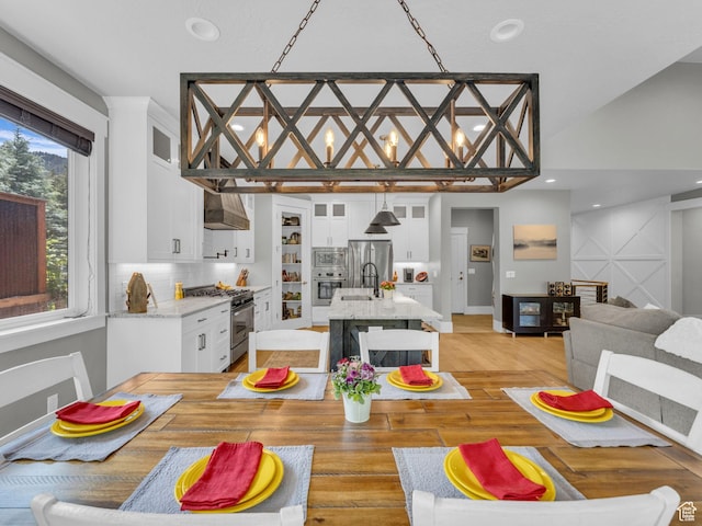 485 Parkview Dr, Summit Park, UT 84098 - dining room featuring light wood-type flooring and recessed lighting