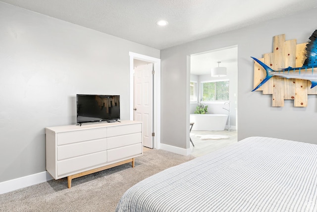 520 990 N, Pleasant Grove, UT 84062 - bedroom with recessed lighting, light carpet, ensuite bath, and a textured ceiling