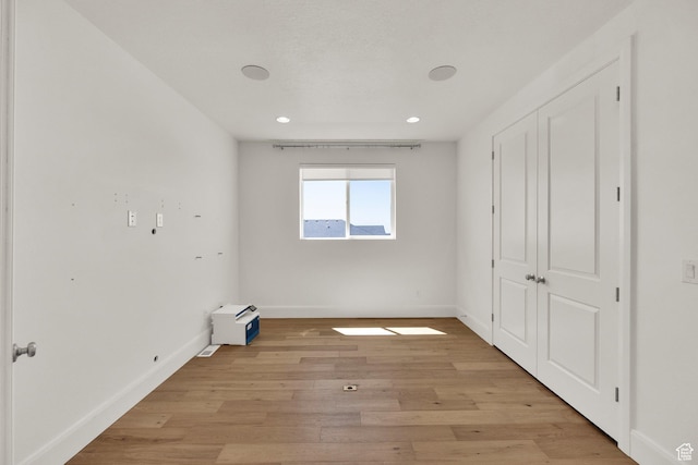 1378 E Orchard Ridge Ln, Kaysville, UT 84037 - unfurnished bedroom with recessed lighting, light wood-type flooring, and a closet