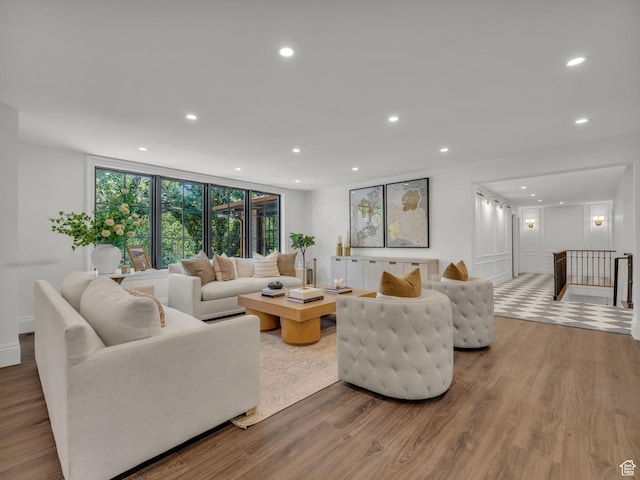 1499 E River Oaks Dr, Sandy, UT 84093 - living room featuring wood finished floors and recessed lighting