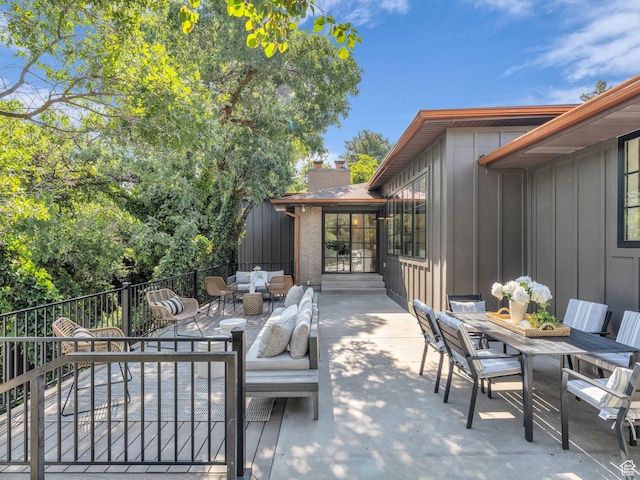 1499 E River Oaks Dr, Sandy, UT 84093 - view of patio featuring outdoor dining space and an outdoor living space