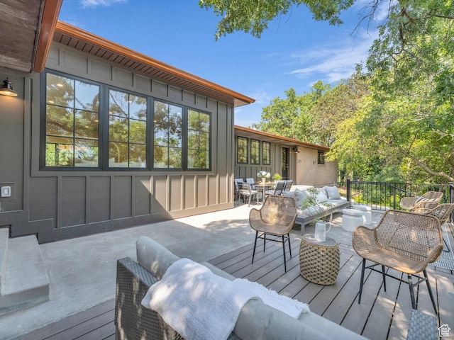 1499 E River Oaks Dr, Sandy, UT 84093 - wooden terrace featuring an outdoor hangout area