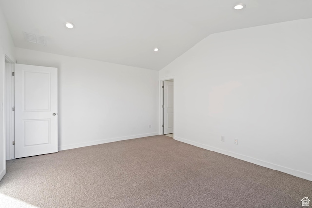 6941 W Farnsworth Peak Dr S Unit 316, West Jordan, UT 84081 - carpeted empty room featuring vaulted ceiling and recessed lighting
