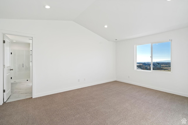 6941 W Farnsworth Peak Dr S Unit 316, West Jordan, UT 84081 - spare room featuring vaulted ceiling, recessed lighting, and carpet floors