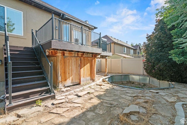 1076 W River Hill Dr, Spanish Fork, UT 84660 - view of patio with stairs and a residential view