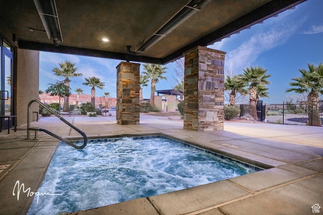 350 W Camino Borde, Washington, UT 84780 - view of pool with a hot tub and a patio area
