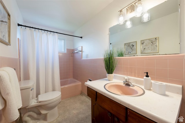 2260 E Murray Holladay Rd S Unit 22, Holladay, UT 84117 - full bath with vanity, tile walls, shower / bath combo, and a wainscoted wall
